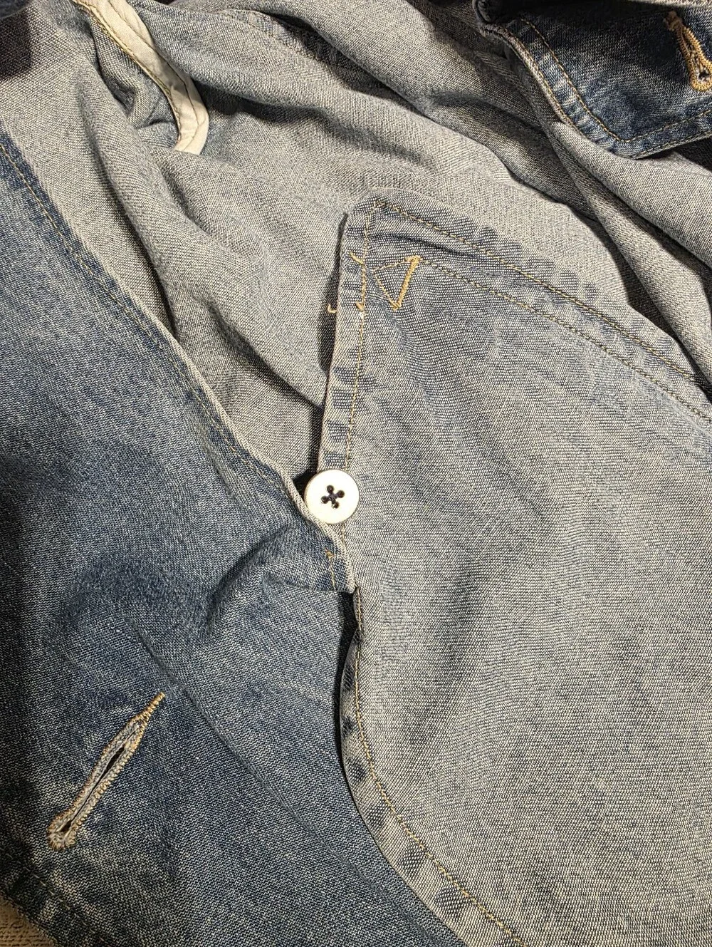 Liz Claiborne Light Blue Denim Double-Breasted Jacket